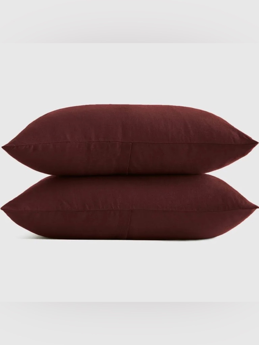 NWOT Quince European Linen King Sham Set in Burgundy